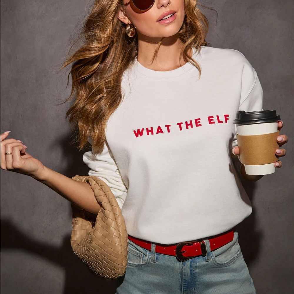 White 'What The Elf' Sweatshirt